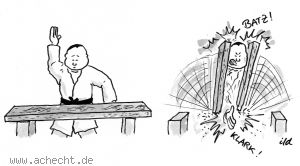 Cartoon: Karate - Karate, Schlag, Brett, Sport, Verletzung, Kampfsport, Konzentration, Planung