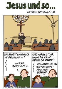 Cartoon: Frohe Botschaft