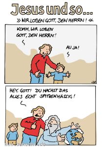 Cartoon: Wir loben Gott den Herrn