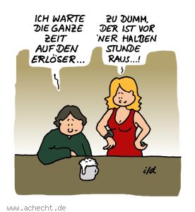 Cartoon: Vor ner halben Stunde