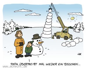 Cartoon: Papa übertreibt