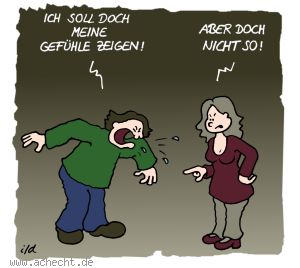 Cartoon: Gefühle zeigen