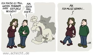 Cartoon: Wenn Männer Gefühle zeigen