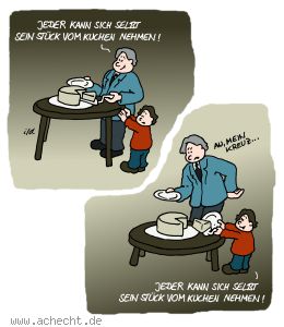 Cartoon: Stück vom Kuchen