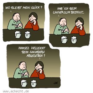 Cartoon: Wo bleibt mein Glück