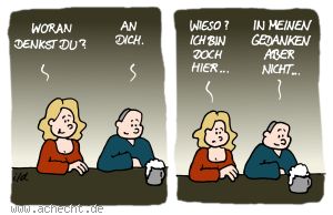 Cartoon: Woran denkst du