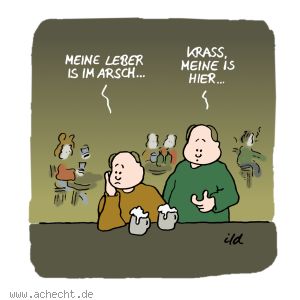 Cartoon: Leber im Arsch