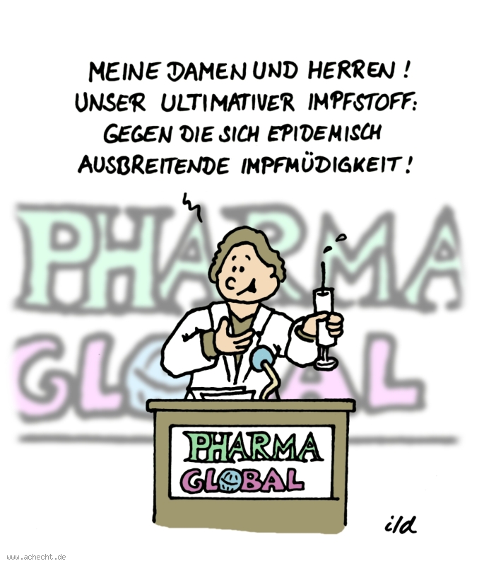 Cartoon: Ultimativer Impfstoff - Arzt, Forschung, Gesundheit, Impfung, Medizin, Wissenschaft, impfen, Impfmüdigkeit, Impfstoff