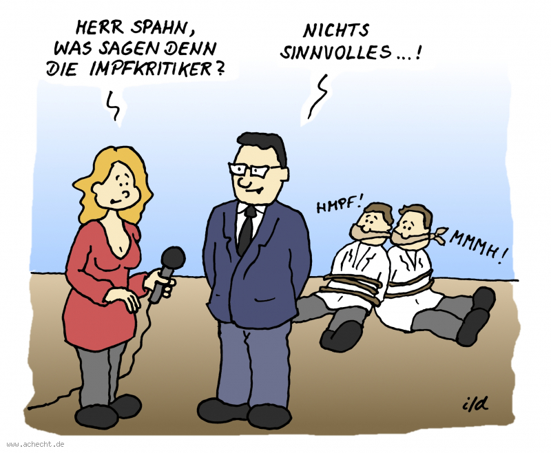 Cartoon: Was sagen denn die Impfkritiker: Impfen, Impfung, Masern, Impfpflicht, Medizin, Arzt, Gesundheit, Medien, Presse, Impfkritik, Corona