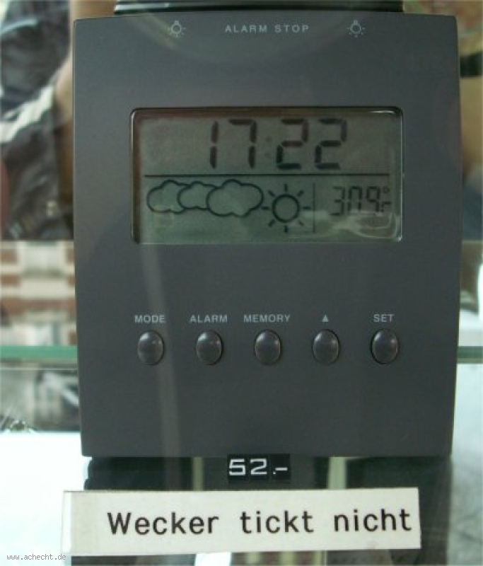 Ich mache mich lustig: Wecker tickt nicht: Wecker, Uhr