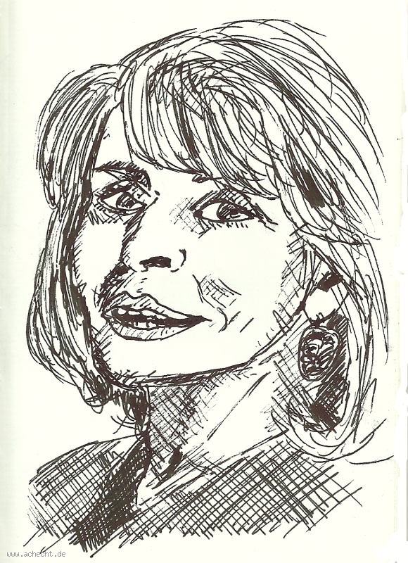 Kunst und so: Senta Berger: Skizze, Zeichnung, Frau, Senta Berger