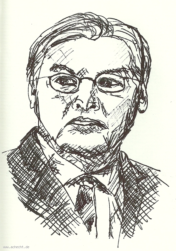 Kunst und so: Steini: Skizze, Zeichnung, Mann, Politik, Steinmeier