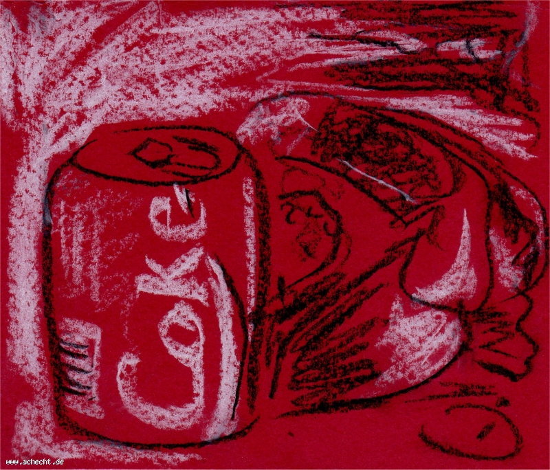 Bild: Telefon und Cola: Telefon, Cola, Zeichnung