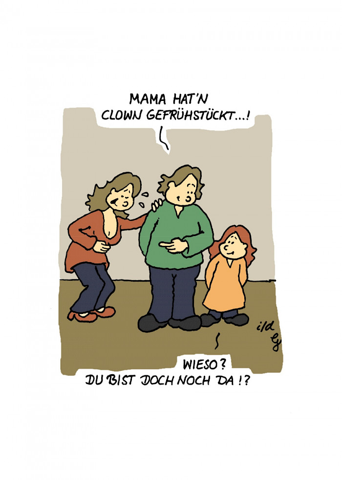 Clown gefrühstückt