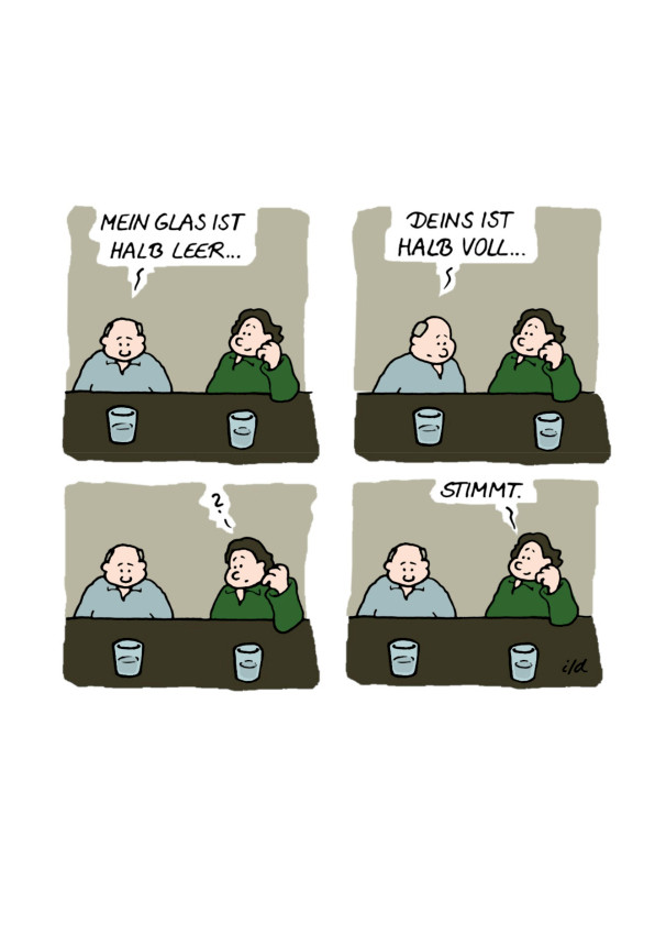 Achtsamkeit und so - Das Glas ist halb leer